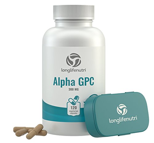 Product Cover Alpha GPC Choline Supplement 300mg - 120 Vegetarian Capsules | Made in USA | Cognitive Enhancer Nootropic | Supports Memory & Brain Function | Boosts Focus & Mood | 300 mg Pure Powder Pills Complex
