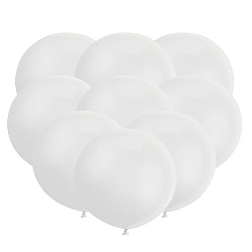 Product Cover GuassLee 18 Inch Big Balloon Latex Giant Balloon Jumbo Thick Balloons for Photo Shoot/Birthday/Wedding Party/Festival/Event/Carnival Decorations 30ct/Pack White
