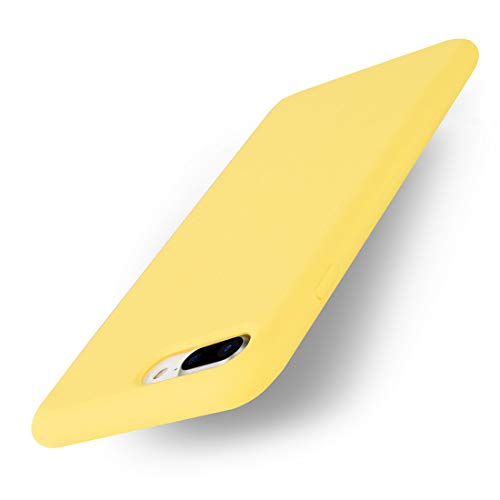 Product Cover Yajuhoy iPhone 8 Plus Case / iPhone 7 Plus Case, Liquid Silicone Gel Rubber Case Soft Microfiber Cloth Lining Cushion Compatible with Apple iPhone 8 Plus (2017) / iPhone 7 Plus (2016) - Yellow