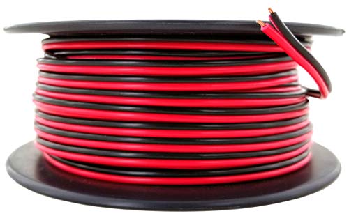 Product Cover GS Power 22 AWG (American Wire Gauge) Pure Copper Wire 100 Feet Red Black Bonded Zip Cord Cable for Car Audio Stereo Low Voltage Automotive Harness Wiring Also in 50 & 200 ft Roll