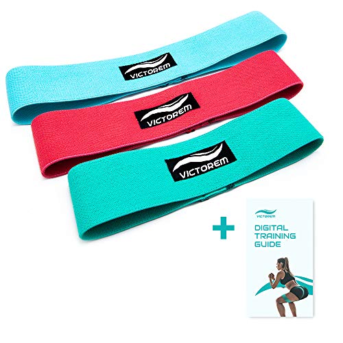 Product Cover Victorem Resistance Hip Booty Bands Set - Fabric Bands for Glutes and Legs Exercise - with Digital Workout Guide