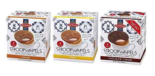 Product Cover Daelmans Stroopwafels Wafers Variety Pack (Caramel, Honey, Chocolate) Jumbo Size (Pack of 3)
