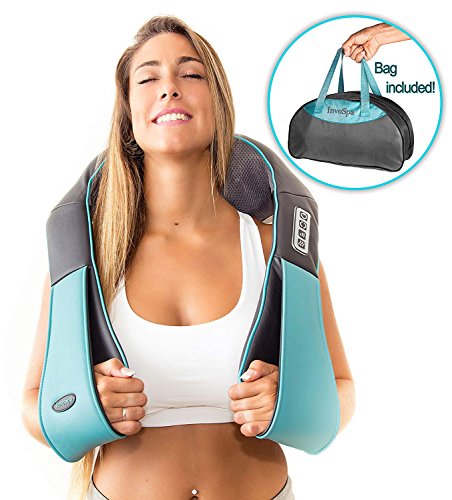 Product Cover Shiatsu Back Shoulder & Neck Massager with Heat - Deep Tissue 3D Kneading Pillow Massager for Neck, Back, Shoulders, Foot, Legs - Electric Full Body Massage, Relieve Muscle Pain - Home & Car (Blue)