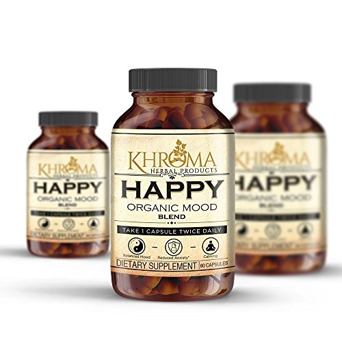 Product Cover Happy Organic Mood Supplement - 60 Vegetarian Capsules - Feel Happy with The Power of Nature