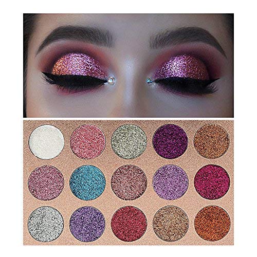 Product Cover Beauty Glazed 15 Colors Glitters Eyeshadow Palette Shimmer Pigment Pressed Pallete Makeup Eye Shadow