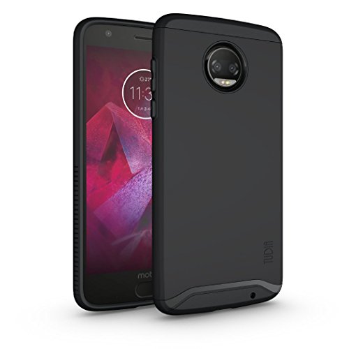 Product Cover Moto Z2 Force Case, TUDIA Slim-Fit Heavy Duty [Merge] Extreme Protection/Rugged but Slim Dual Layer Case for Motorola Moto Z Force (2nd Generation), Moto Z2 Force Droid Edition (Matte Black)