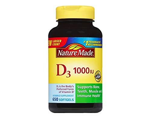 Product Cover Nature Made Vitamin D3 1000 IU, Mega Size, 650-Count Softgels