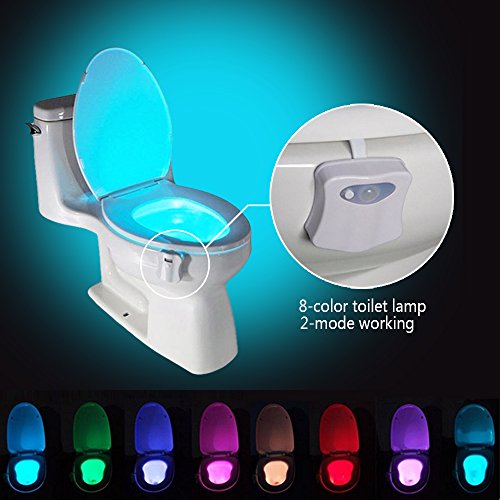 Product Cover Domini Toilet Night Light Bowl 8-Color Led Sensor Motion-Activated Bathroom Toilet Light for Kids Potty Training 1 Pack,Automatic Work in Darkness Only