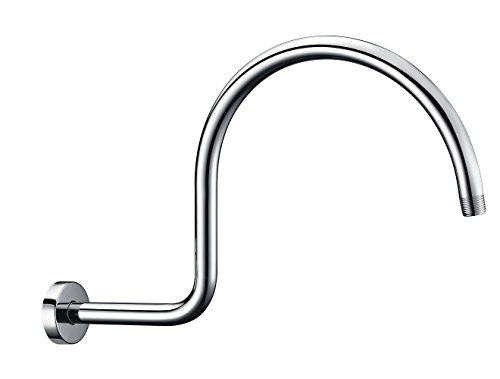 Product Cover Purelux High Arc Shower Arm Water Outlet PJ1611 with Gasket Flange 17 Inches Long Reach Made of Stainless Steel, Chrome Finish Rainfall Shower Head Extension