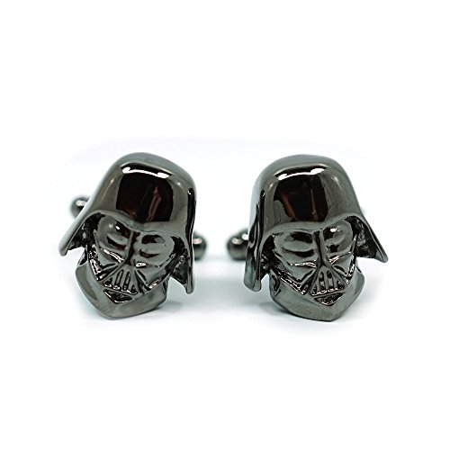 Product Cover Teri's Boutique Men's Jewelry Star Wars Darth Vader Head Dark Gray Gunmetal Cufflinks Pair w/Gift Box