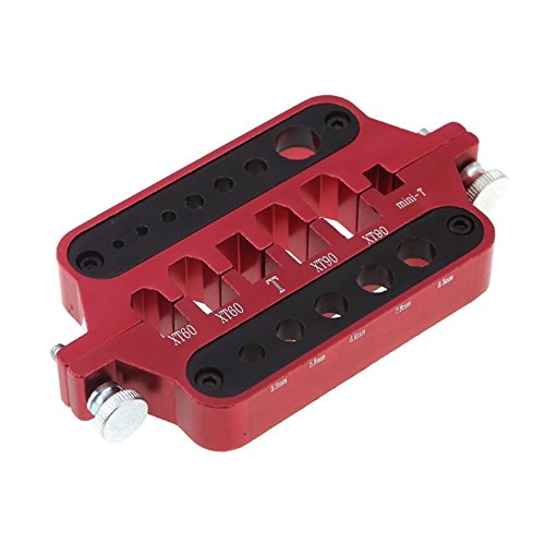 Product Cover ShareGoo Aluminum Welding Soldering Insulate Station Jig RC Tools for XT60 XT90 Deans Banana Plug Connector,Red