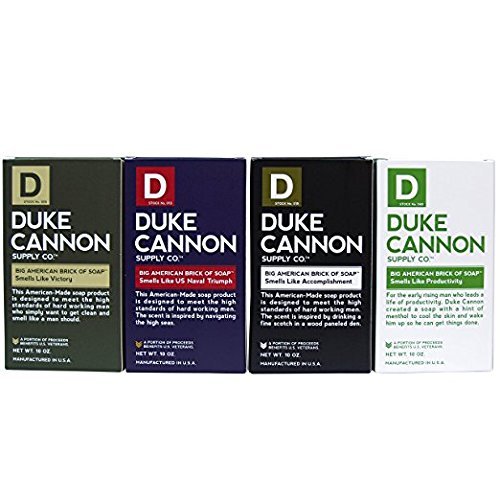Product Cover Duke Cannon Men's Bar Soap Variety 4 Pack - Big American Brick Of Soap 10oz - Triple Milled For Highest Quality - 1 Of Each