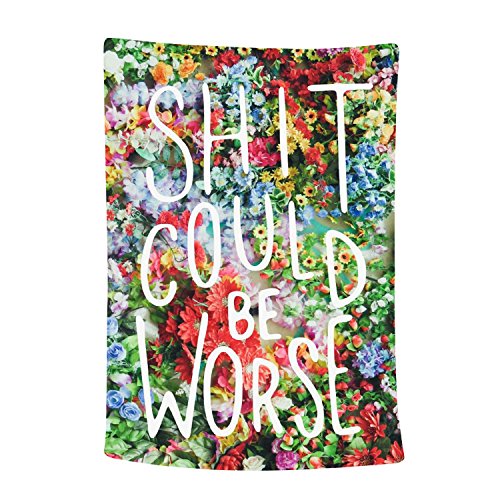 Product Cover Sunm Boutique Wall Tapestry Flower Tapestry Floral Words Tapestry Wall Hanging Quote Tapestry