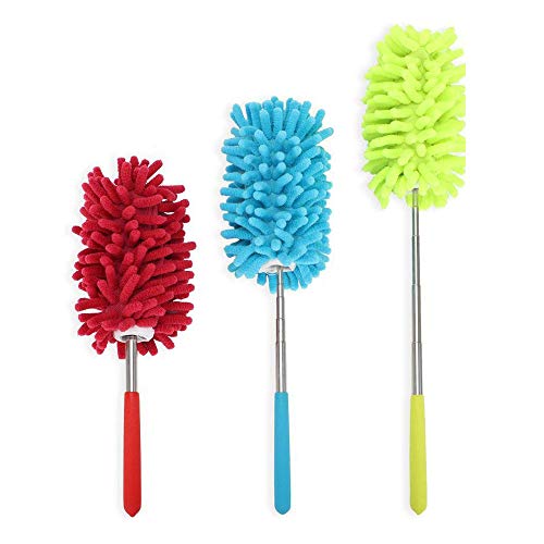 Product Cover PrettyDate Microfiber Extendable Hand Dusters Washable Dusting Brush with Telescoping Pole for Cleaning Car, Computer, Air Conditioning, TV and Else Pack of 3