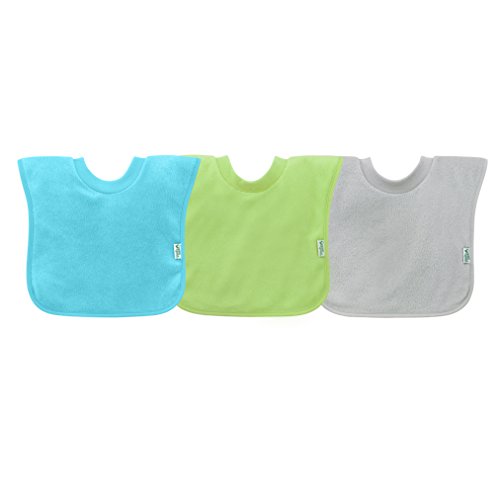 Product Cover green sprouts Stay-dry Toddler Bib (3pk) | Convenient stay-put protection | Wide coverage & waterproof, Pull-over design, Bibs, One Size, Aqua