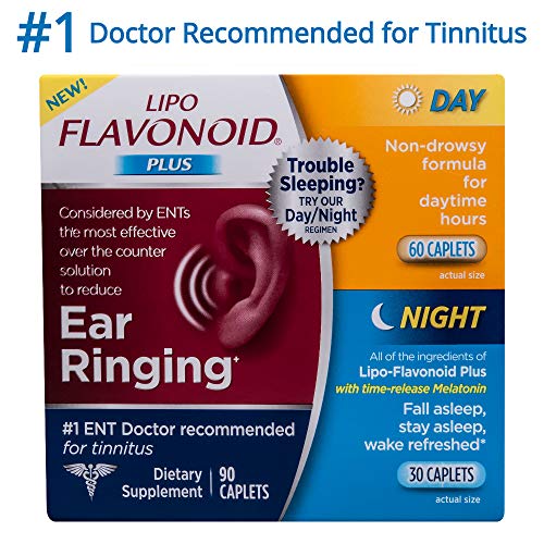 Product Cover Lipo-Flavonoid Day and Night Combo Kit | Contains #1 ENT Doctor Recommended Lipo-Flavonoid Plus and Lipo-Flavonoid Night with Melatonin to Help Tinnitus Sufferers Sleep | 90 Caplets