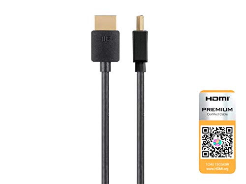 Product Cover Monoprice High Speed HDMI Cable - 8 Feet - Black| Certified Premium, 4K@60Hz, HDR, 18Gbps, 36AWG, YUV, 4:4:4 - Ultra Slim Series
