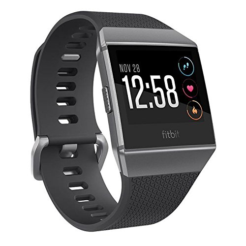 Product Cover Fitbit Ionic GPS Smart Watch, Charcoal/Smoke Gray, One Size (S & L Bands Included)