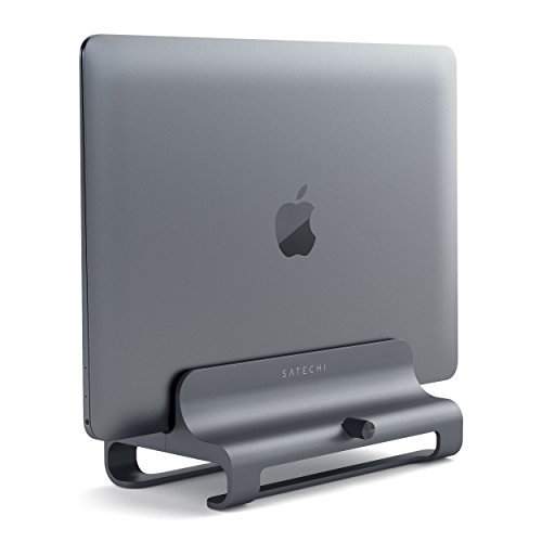 Product Cover Satechi Universal Vertical Aluminum Laptop Stand for Macbook, Macbook Pro, Dell Xps, Lenovo Yoga, Asus Zenbook, Samsung Notebook and More (Space Gray)