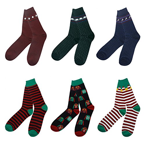 Product Cover Funny Socks, Gmall Unisex Christmas New Year Gifts Novelty Cartoon Holiday Party Colorful Dress Crew Socks