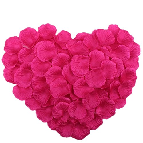 Product Cover Vivianbuy 1000 PCS Artificial Silk Flower Fushia Rose Petals for Wedding Party Bridal Decoration
