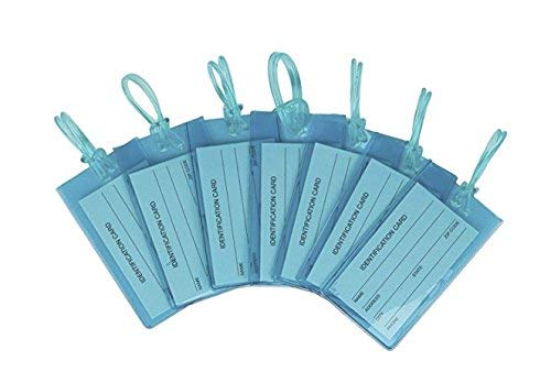 Product Cover 7 Pack - Blue : TravelMore Luggage Tags For Suitcases - Flexible Name ID Labels Set for Travel