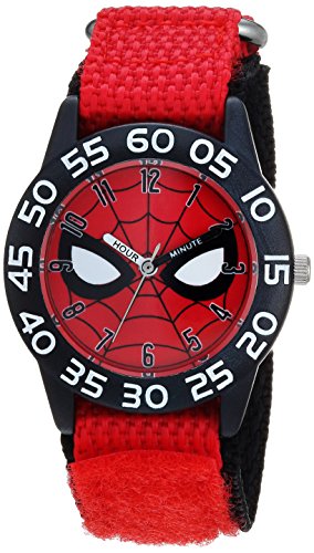 Product Cover Marvel Boy's Spider-Man' Quartz Plastic and Nylon Casual Watch, Color:red (Model: WMA000186)