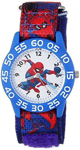 Product Cover Marvel Boy's 'Spider-Man' Quartz Plastic and Nylon Casual Watch, Color:Blue (Model: WMA000189)