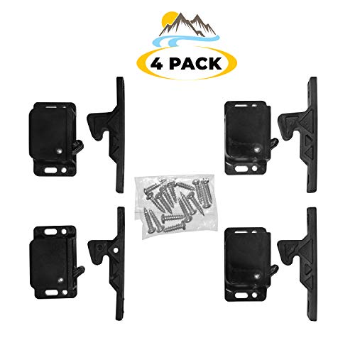 Product Cover Camp'N - 4 Pack - Push Catch - Latch - Grabber - Holder for RV Cabinet Doors with Mounting Hardware - 5 lbs Pull Force - Perfect for RV, Trailer, Camper, Motor Home, Cargo Trailer - OEM Replacement