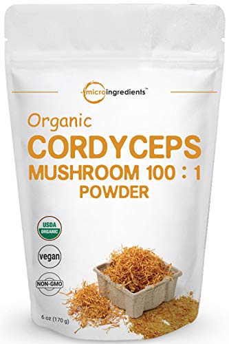 Product Cover Sustainably US Grown Organic Cordyceps Mushroom 100:1, 6 Ounce, Supports Energy and Immune Health, No GMOs and Vegan Friendly