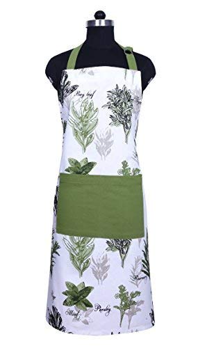 Product Cover CASA DECORS Apron, Mother's Day Unique Herb Garden Design, Aprons for Women with Pockets, 100% Natural Cotton, Eco-Friendly & Safe, Adjustable Neck & Waist Ties, Machine Washable