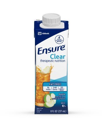 Product Cover Ensure Clear Apple Flavor Oral Supplement 8 oz Recloseable Tetra Carton Lot of 6