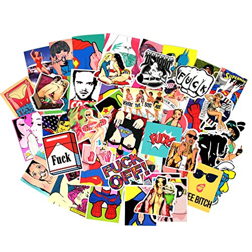 Product Cover Sexy Stickers Decals Vinyl Art Work Adults Stickers For Bumper Guitar Decals Luggage Skateboard (52pcs Sexy Stickers)
