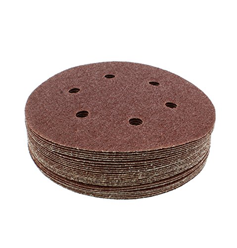 Product Cover ABN Aluminum Oxide Hook and Loop Adhesive Sanding Discs 25-Pack, 6in, 6 Hole, 60 Grit - for Random Orbit Sanders