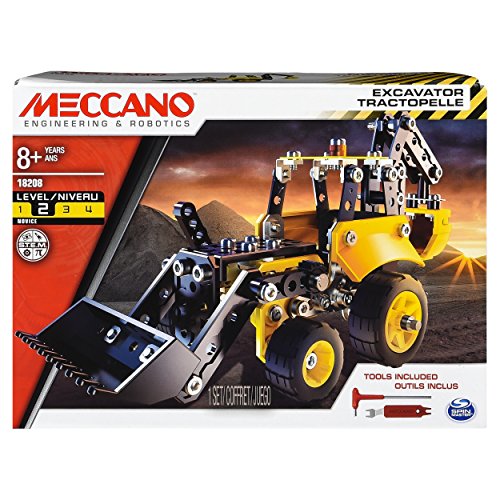 Product Cover Erector by Meccano - Excavator Truck Model Vehicle Building Kit, for Ages 8 and up, STEM Construction Education Toy