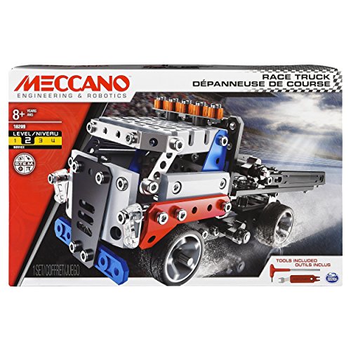 Product Cover Erector by Meccano, Race Truck Model Vehicle Building Kit, for Ages 8 and up, STEM Construction Education Toy