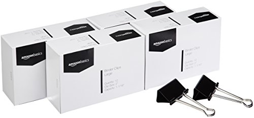 Product Cover AmazonBasics Binder Paper Clip, Large, 12 Clips per Box, 4-Pack