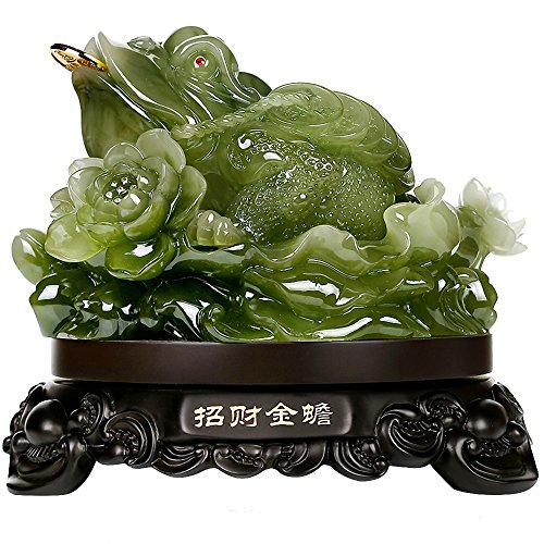 Product Cover Wenmily Feng Shui Money Frog (Money Toad) Statue,Feng Shui Decor Attract Wealth and Good Luck