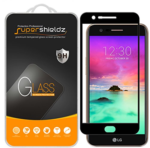 Product Cover (2 Pack) Supershieldz for LG K20 (AT&T) Tempered Glass Screen Protector, (Full Screen Coverage) Anti Scratch, Bubble Free (Black)