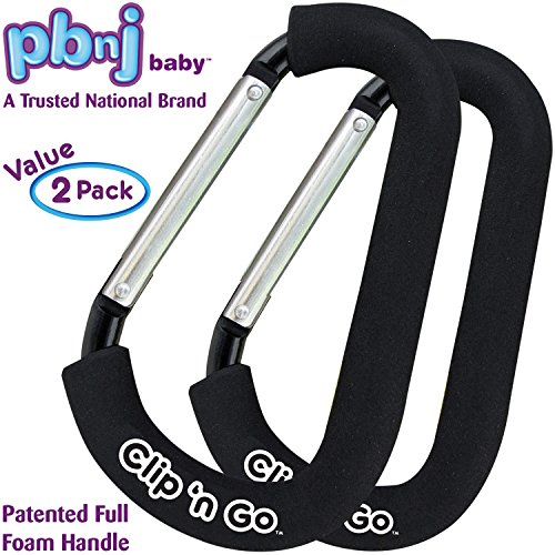 Product Cover PBnJ baby Clip n Go - 2 Pack X-Large Stroller Organizer Hook Clip for Purse Shopping & Diaper Bags