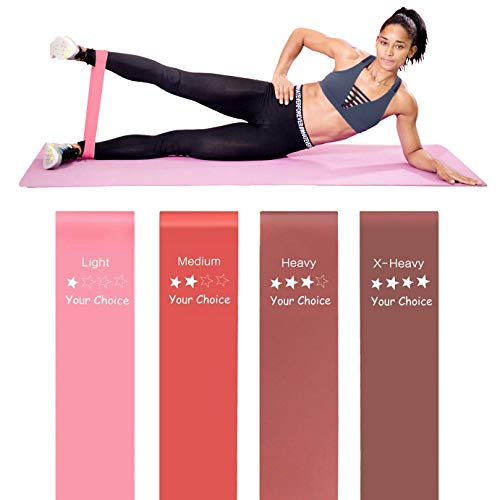 Product Cover Your Choice Resistance Bands for Legs and Butt Exercise Bands Workout Bands for Women Color Peach 12 x 2 Inch Set of 4