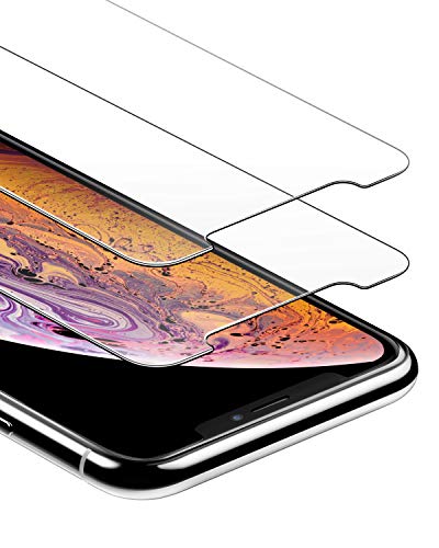 Product Cover Anker GlassGuard Screen Protector for iPhone X/iPhone Xs/iPhone 11 Pro, 5.8 Inch with Alignment Frame for Easy, Bubble-Free Installation and DoubleDefence Tempered Glass [Case Friendly] [2-Pack]