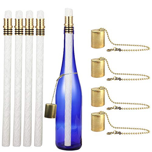 Product Cover EricX Light Wine Bottle Torch Kit 4 Pack, Includes 4 Long Life Torch Wicks ,Brass Torch Wick Holders And Brass Caps - Just Add Bottle for an Outdoor Wine Bottle Torch