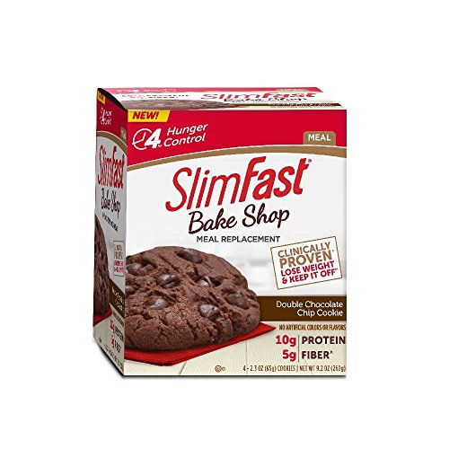 Product Cover SlimFast Bakeshop Meal Replacement Cookie - Double Chocolate Chip - With 10g Of Protein & 5g Fiber, 2.3 Oz, 4 Count