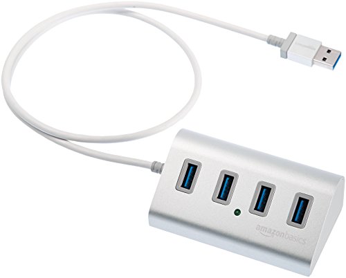 Product Cover AmazonBasics USB 3.1 Type-A to 4-Port Aluminum Hub Connector, Silver