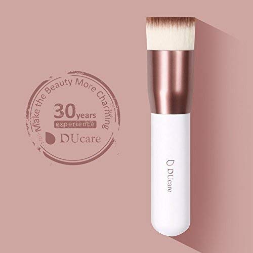 Product Cover DUcare Kabuki Foundation Brush Makeup Brushes Synthetic Professional Liquid Blending Mineral Powder Makeup Tools (Rose Golden and White)