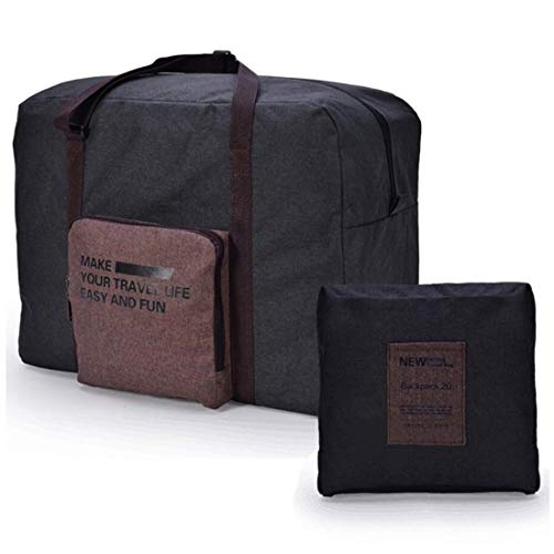 Product Cover Rocoke Travel Duffel Bag Foldable Lightweight Waterproof Large Capacity Luggage Bag (Black)