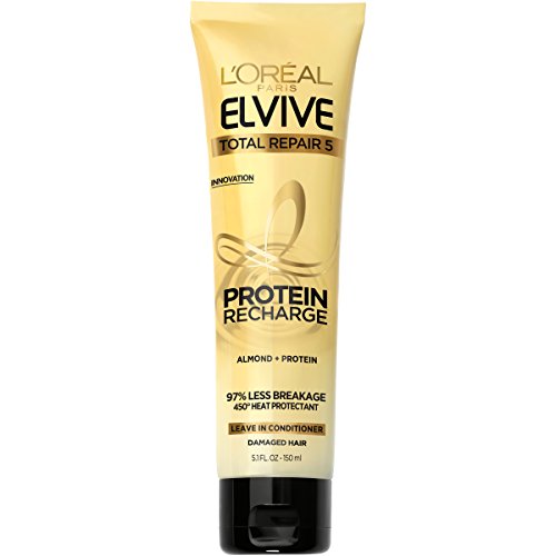 Product Cover L'Oréal Paris Elvive Total Repair 5 Protein Recharge Leave In Conditioner Treatment, and Heat Protectant, 5.1 Ounce (Packaging May Vary)
