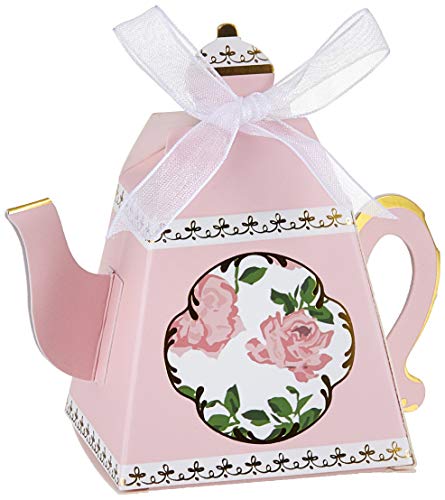 Product Cover Kate Aspen 28298PK Tea Time Teapot Favor Box (Set of 24), Pink