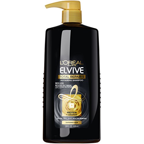 Product Cover L'Oreal Paris Elvive Total Repair 5 Repairing Shampoo for Damaged Hair Shampoo with Protein and Ceramide for Strong Silky Shiny Healthy Renewed Hair 28 Fl Oz